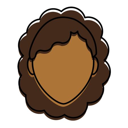colorful user woman head with faceless and hairstyleのイラスト素材