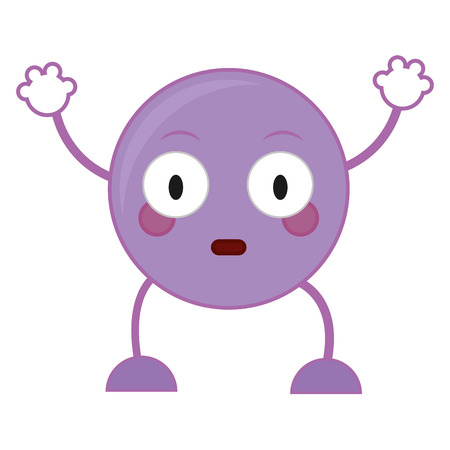 Surprised emoji expression with arms and legs vector illustrationのイラスト素材