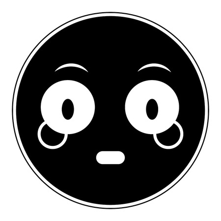 Silhouette of emoji expressionのイラスト素材