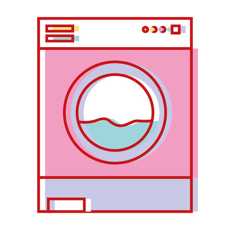 Nice washing machine technology to clean the clothes vector illustration.のイラスト素材