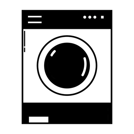 contour nice washing machine technology to clean the clothes vector illustrationのイラスト素材
