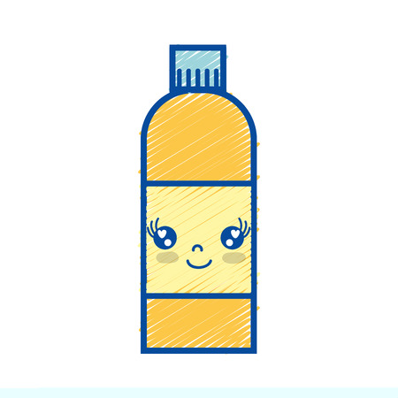 kawaii cute happy beverage bottle vector illustrationのイラスト素材