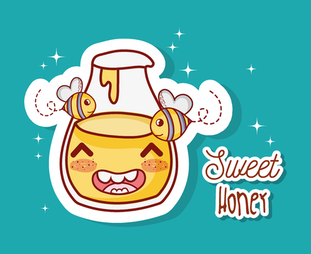 Sweet honey kawaii cartoon vector illustration graphic design.のイラスト素材
