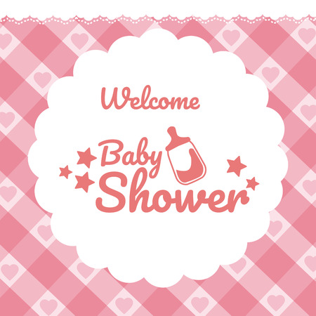 Baby shower invitation card for girls vector illustration graphic design.のイラスト素材