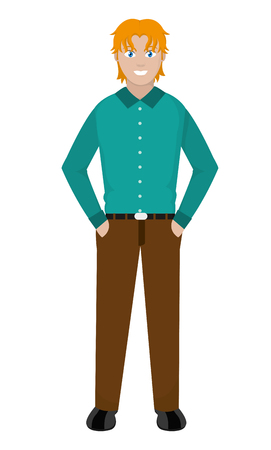 man with elegant shirt and pant design vector illustrationのイラスト素材