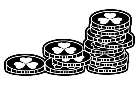 Stack of coins silhouette illustration.のイラスト素材
