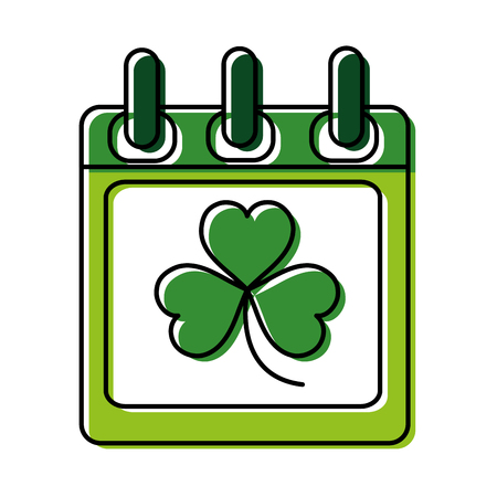 moved color clover plant inside calendar holiday celebrationのイラスト素材