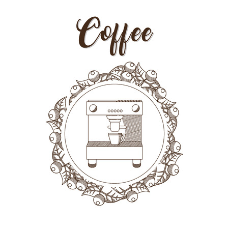 Coffee maker hand drawのイラスト素材