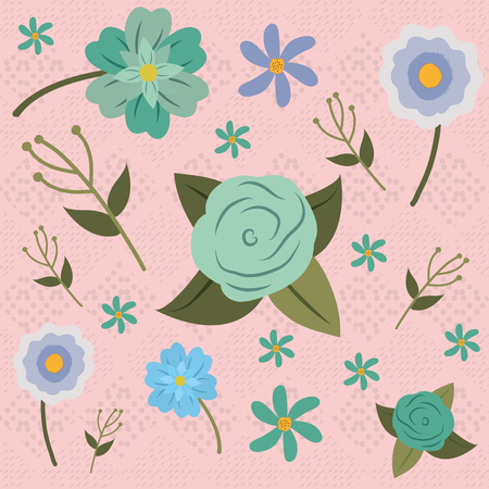 Cute flowers pattern backgroundのイラスト素材