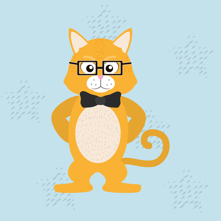 Elegant cat cartoon illustrationのイラスト素材