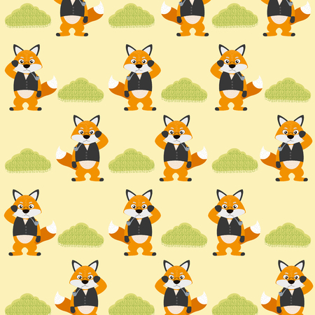 Cute and funny animals background patternのイラスト素材