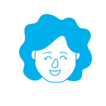 silhouette avatar woman head with hairstyle designのイラスト素材