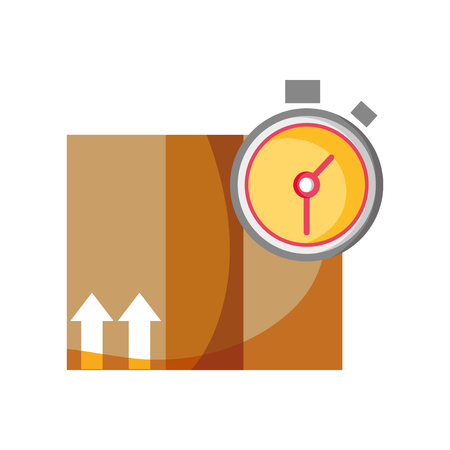 delivery package service with chronometer objectのイラスト素材