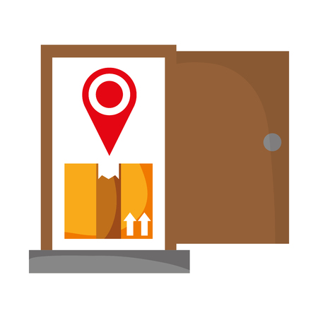 door with box package nd location symbolのイラスト素材