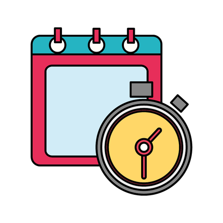 line color calendar with chronometer object to control the timeのイラスト素材