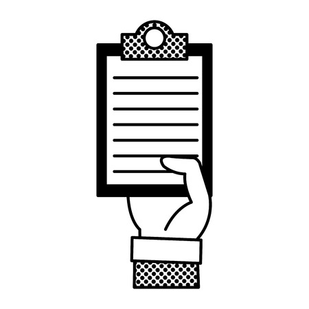 Filling texture hand man with checklist documentのイラスト素材