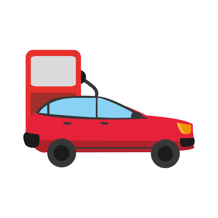 color shadow car tranport in the gas station fuelのイラスト素材