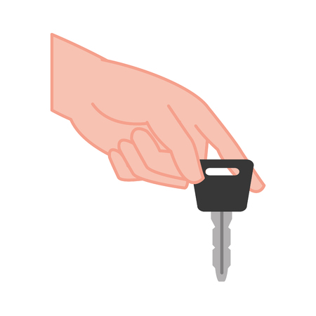 Hand with car key security objectのイラスト素材