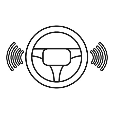 Outline car steering wheel iconのイラスト素材