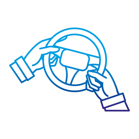 degraded line man hands driveing steering wheelのイラスト素材