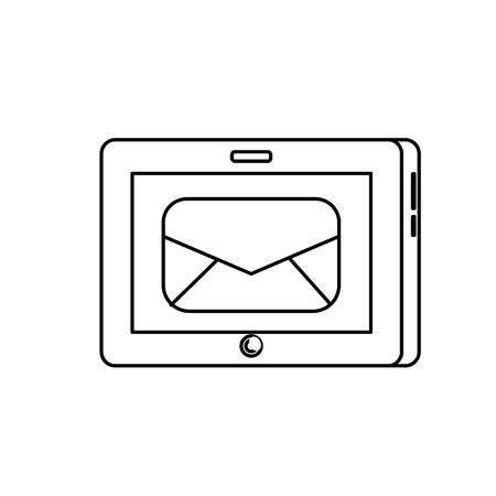 Line tablet technology with e-mail messageのイラスト素材