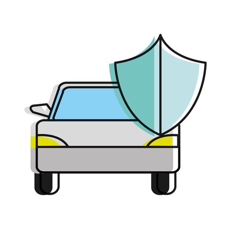 moved color car transport with shield security designのイラスト素材