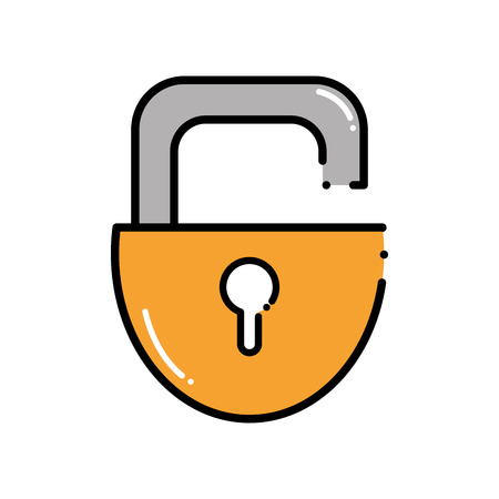 Dashed line open padlock vector illustrationのイラスト素材
