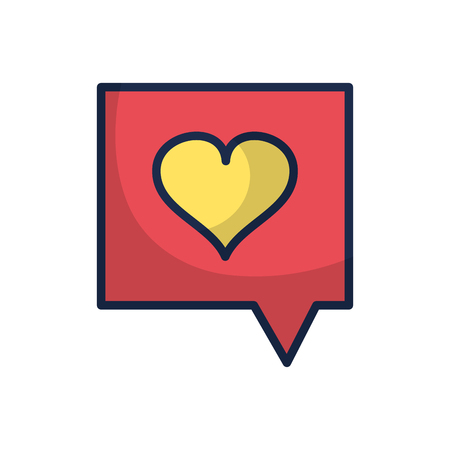 Heart love sign inside chat bubbleのイラスト素材