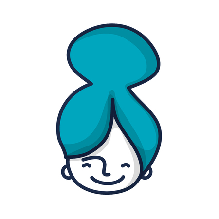 avatar woman head with hairstyle design vector illustrationのイラスト素材