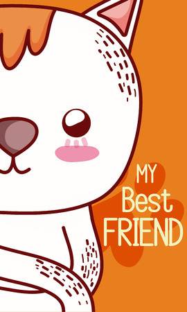 My best friend cat vector illustration graphic designのイラスト素材