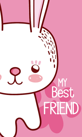 My best friend rabbit vector illustration graphic designのイラスト素材