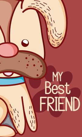 My best friend dog cartoon vector illustration graphic designのイラスト素材