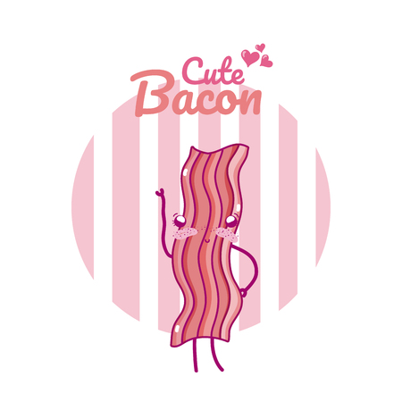 Cute bacon cartoon vector illustration graphic design.のイラスト素材