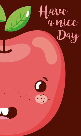 Have a nice day card with fruit cartoon vector illustration graphic designのイラスト素材