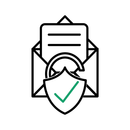 Line e-mail letter message with good padlock protection vector illustrationのイラスト素材