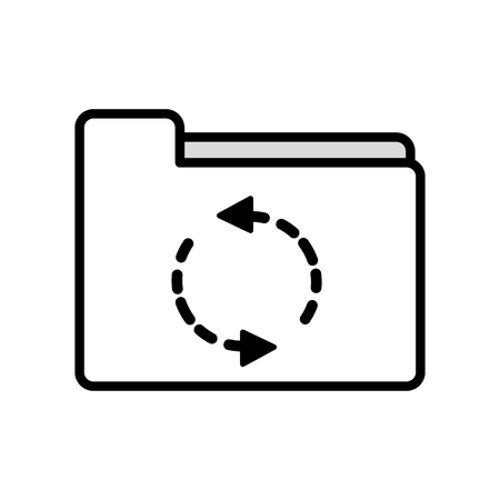 Line folder file loading business archive vector illustrationのイラスト素材