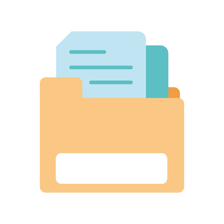 Colorful file folder with document information paper vector illustration.のイラスト素材