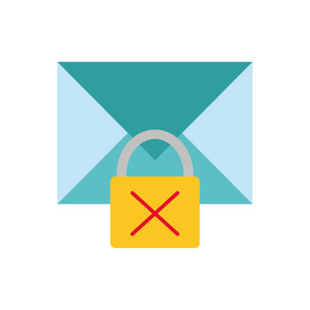 colorful letter message with packlock bad securityのイラスト素材