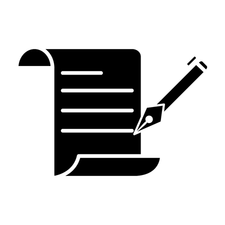 silhouette business office document paper with penのイラスト素材