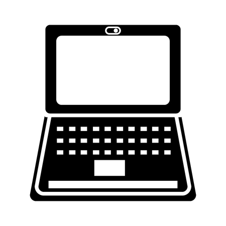 silhouette electronic laptop technology to business serviceのイラスト素材