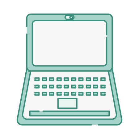 duo color electronic laptop technology to business serviceのイラスト素材