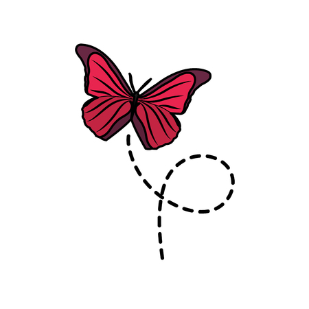 cute butterfly insect animal flying vector illustrationのイラスト素材