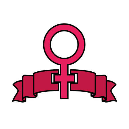 women gender sign and ribbon design vector illustrationのイラスト素材