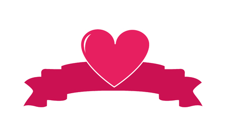 colorful ribbon decoration holiday with heart design vector illustrationのイラスト素材