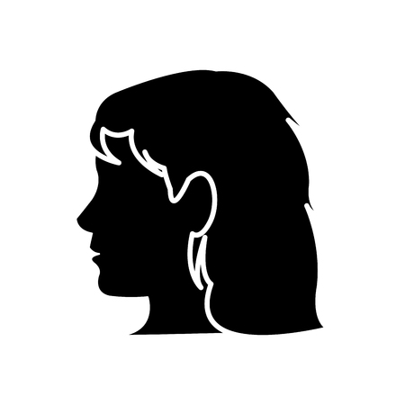 Silhouette woman head with hairstyle designのイラスト素材