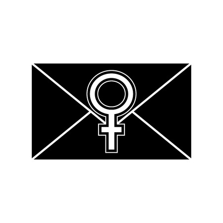 Silhouette card to womens day celebration with female signのイラスト素材