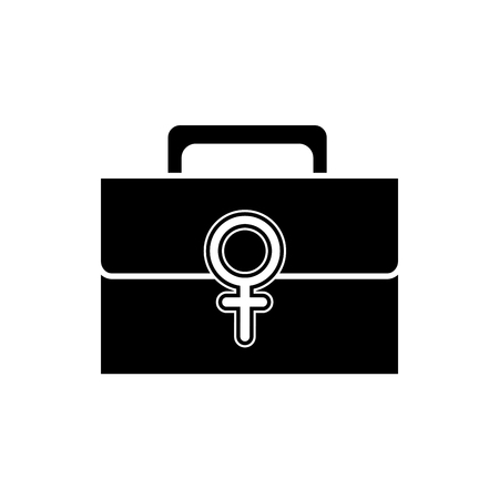 silhouette first aid kit with women sign vector illustrationのイラスト素材