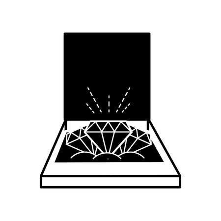 Silhouette of gems diamonds crystal stone inside boxのイラスト素材