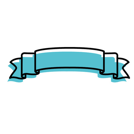 Blue ribbon bannerのイラスト素材