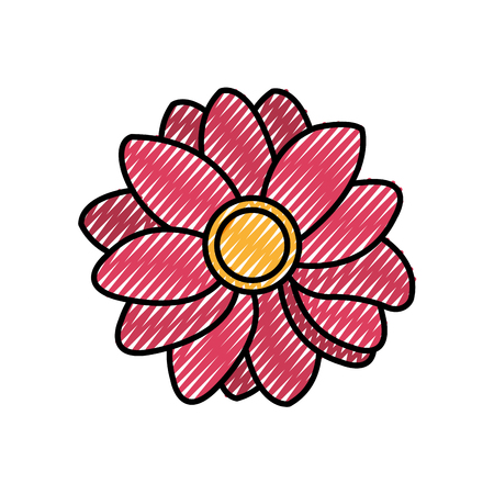 Grated nice flowers with petals decoration design vector illustrationのイラスト素材